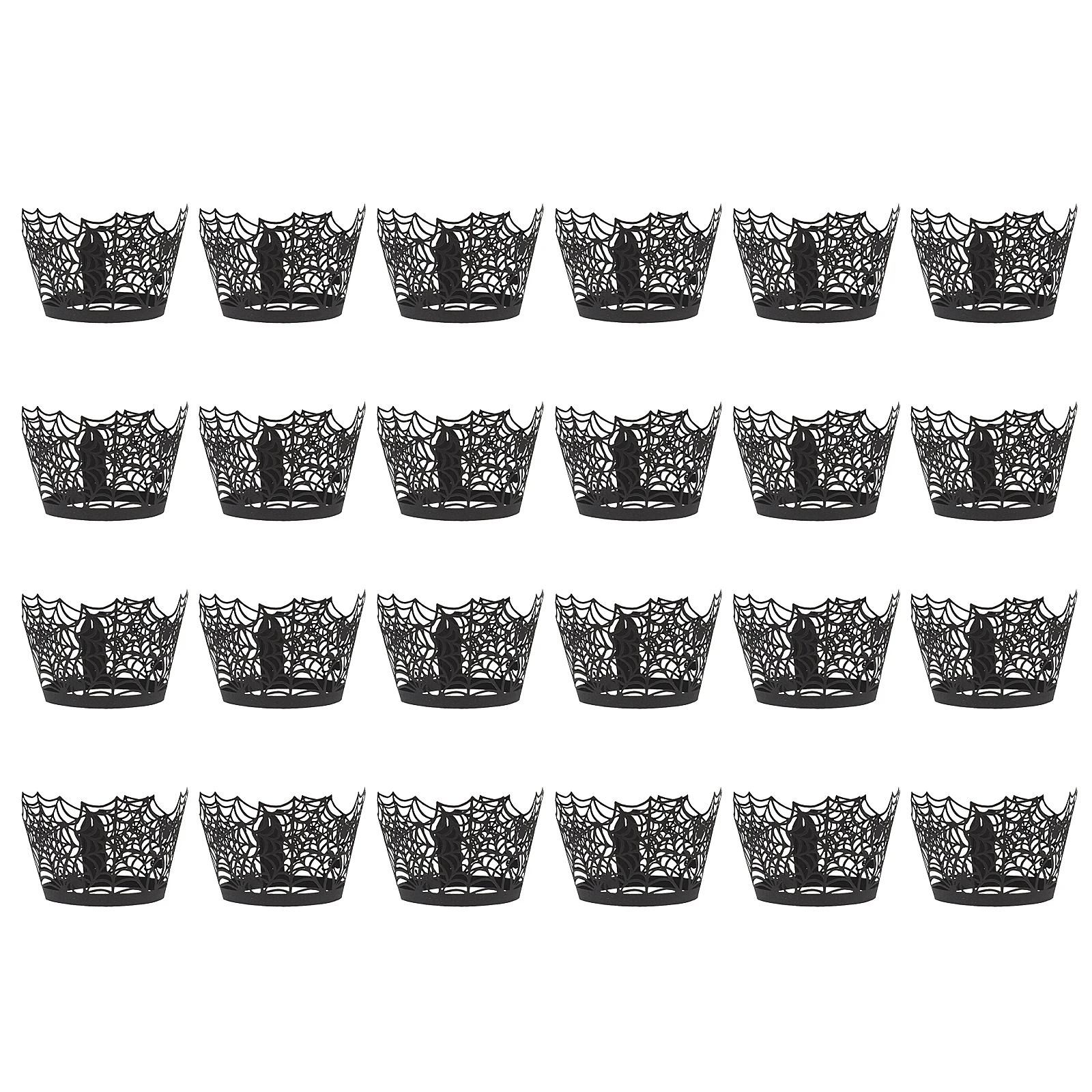 24 Pcs Cobweb Surround Cupcake Wrappers Halloween Decorations Witch Hollow Out Wraps Food Props
24 Pcs Cobweb Surround Cupcake Wrappers Halloween Decorations Witch Hollow Out Wraps Food Props