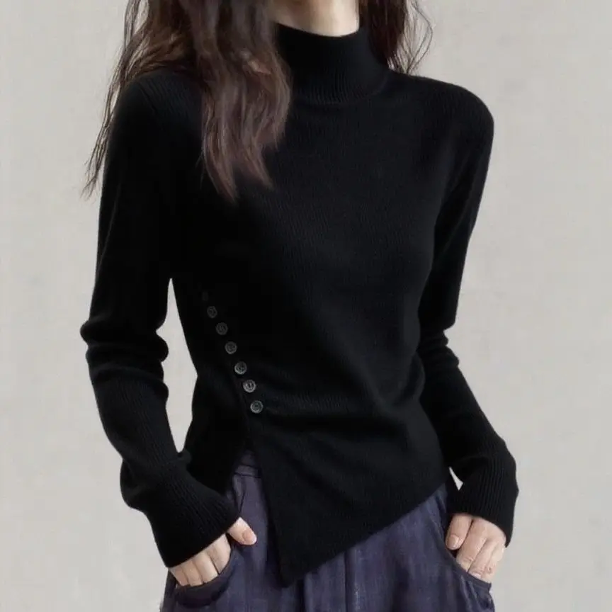 Свитер с полупузырьковым воротником, трикотаж, женский 2026, осень-зима, новый пуловер, топ с разрезом, тонкое пальто, удобная женская нижняя рубашка
Свитер с полупузырьковым воротником, трикотаж, женский 2026, осень-зима, новый пуловер, топ с разрезом, тонкое пальто, удобная женская нижняя рубашка