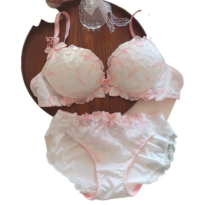 KUCLUT Embroidered flower underwear women's lingerie with briefs set pure desire sexy underwireless bra set sweet
KUCLUT Embroidered flower underwear women's lingerie with briefs set pure desire sexy underwireless bra set sweet