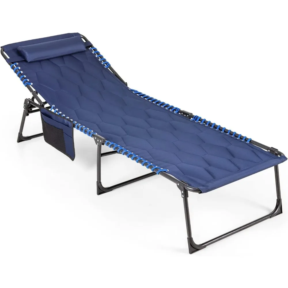 Foldable Camping Reclining Chair for Adults, Tanning Beach Chair, Portable Outdoor Beach Sun Lounge Chair with Pillow, Navy
Foldable Camping Reclining Chair for Adults, Tanning Beach Chair, Portable Outdoor Beach Sun Lounge Chair with Pillow, Navy