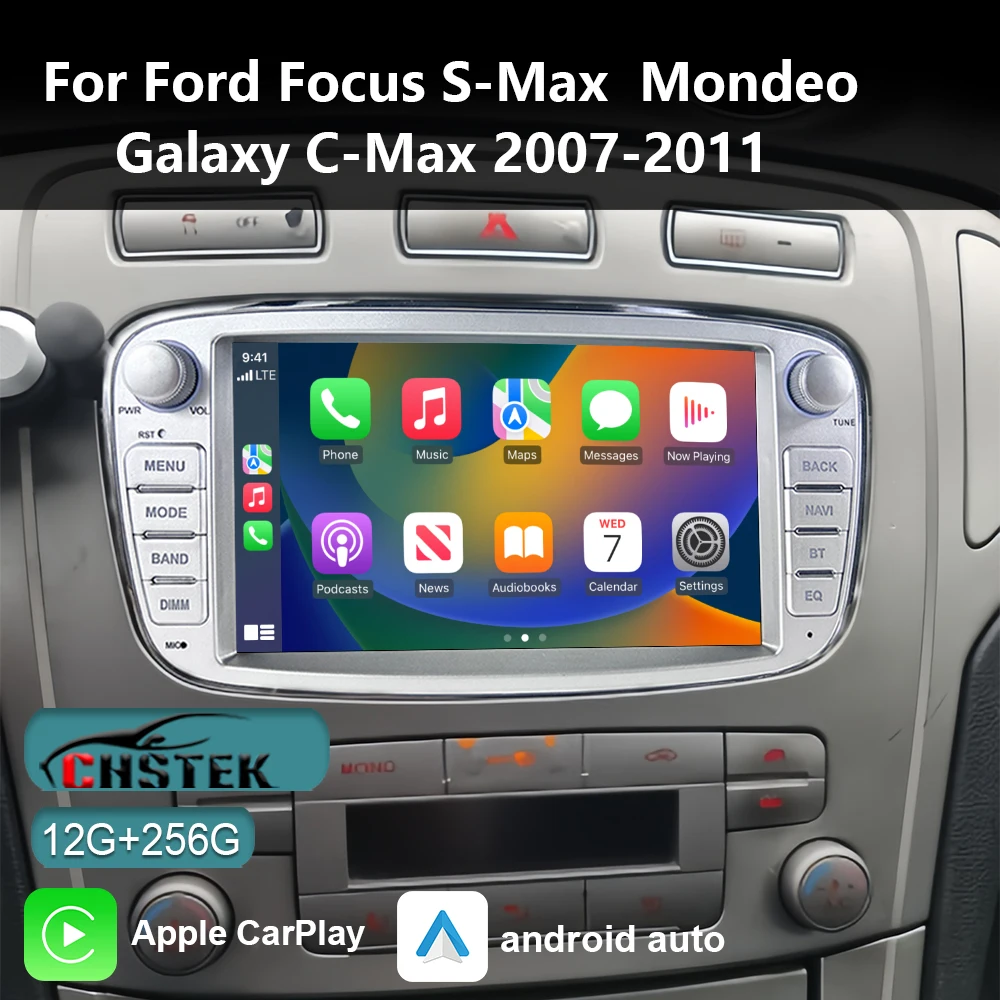 CHSTEK Car Player Radio Carplay Android 13 for Ford Focus Galaxy S-Max C-Max Mondeo 2007-2011 Convers+ Stereo Qualcomm WiFi GPS
CHSTEK Car Player Radio Carplay Android 13 for Ford Focus Galaxy S-Max C-Max Mondeo 2007-2011 Convers+ Stereo Qualcomm WiFi GPS