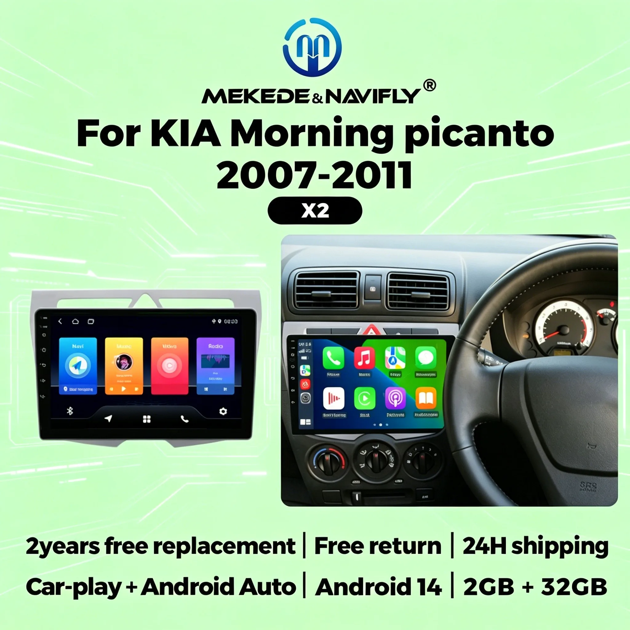 Car Play Android Auto For Kia Morning Picanto 2007-2010 Car Radio Stereo Multimedia Player Wireless Carplay GPS RDS FM Autoradio
Car Play Android Auto For Kia Morning Picanto 2007-2010 Car Radio Stereo Multimedia Player Wireless Carplay GPS RDS FM Autoradio