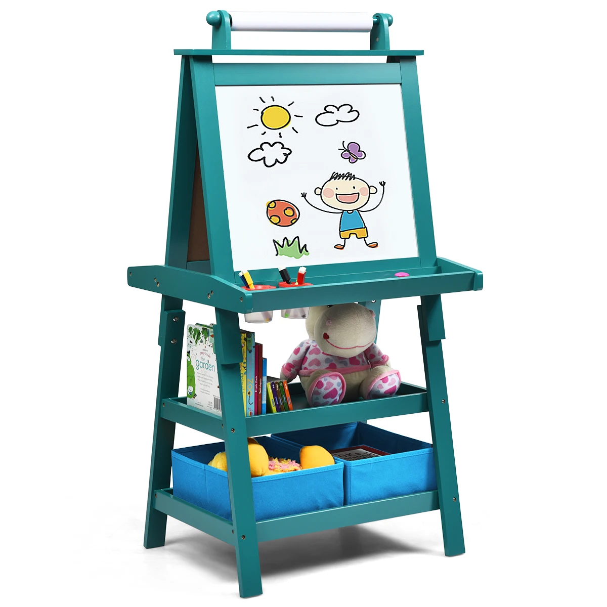 3 in 1 Double-Sided Storage Art Easel w/Paint Cups for Kid Writing Teal Frosting
3 in 1 Double-Sided Storage Art Easel w/Paint Cups for Kid Writing Teal Frosting