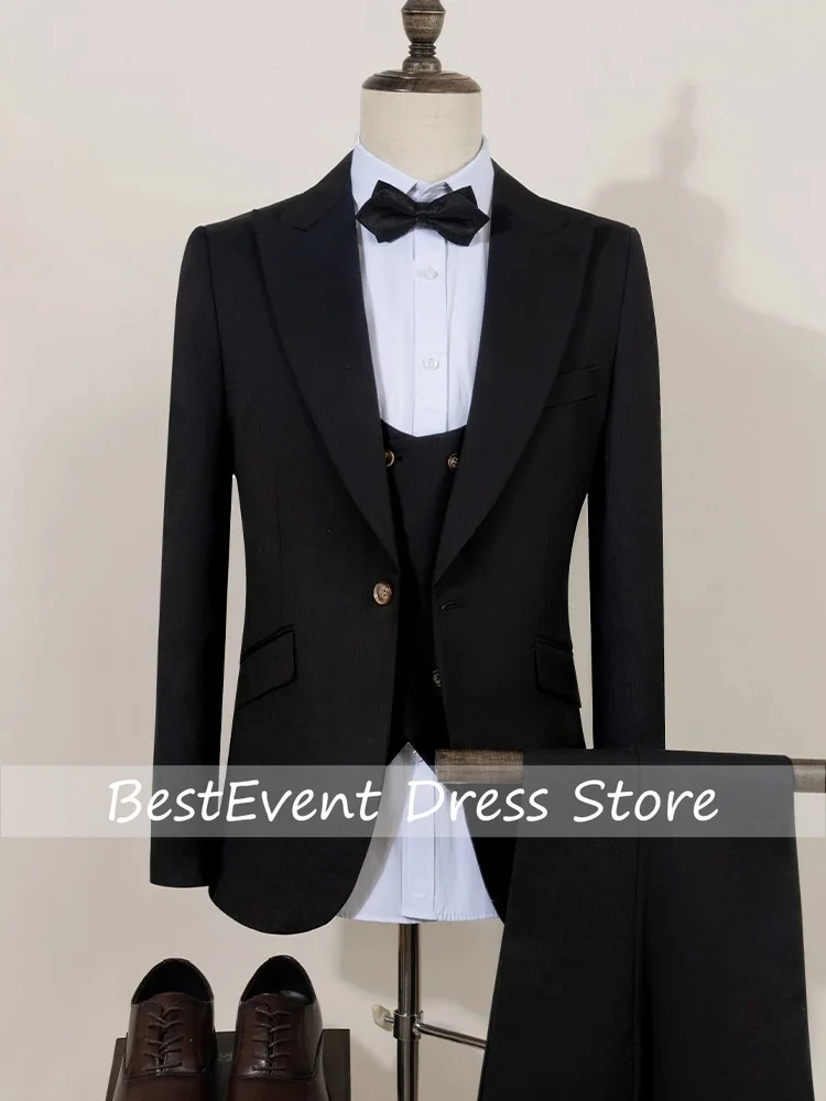 3-piece Set Black Groom Suit Elegant Wedding Tuxedo Formal Party Blazer for Men Stylish Slim Fit Man Suit Customized
3-piece Set Black Groom Suit Elegant Wedding Tuxedo Formal Party Blazer for Men Stylish Slim Fit Man Suit Customized