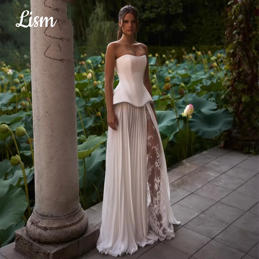 Lism Lace Applique Sexy A-line Sweetheart Wedding Dress Side Split Backless Bridal Gowns vestidos de novia Customized 2026 New
Lism Lace Applique Sexy A-line Sweetheart Wedding Dress Side Split Backless Bridal Gowns vestidos de novia Customized 2026 New