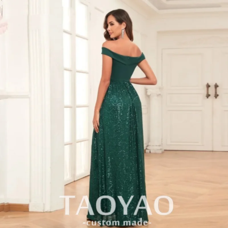 2024 Wholesale Women Dresses For Party Elegant Long Off The Shoulder Evening Dress Green A Line Chic Sequin Wedding Party Gowns
2024 Wholesale Women Dresses For Party Elegant Long Off The Shoulder Evening Dress Green A Line Chic Sequin Wedding Party Gowns