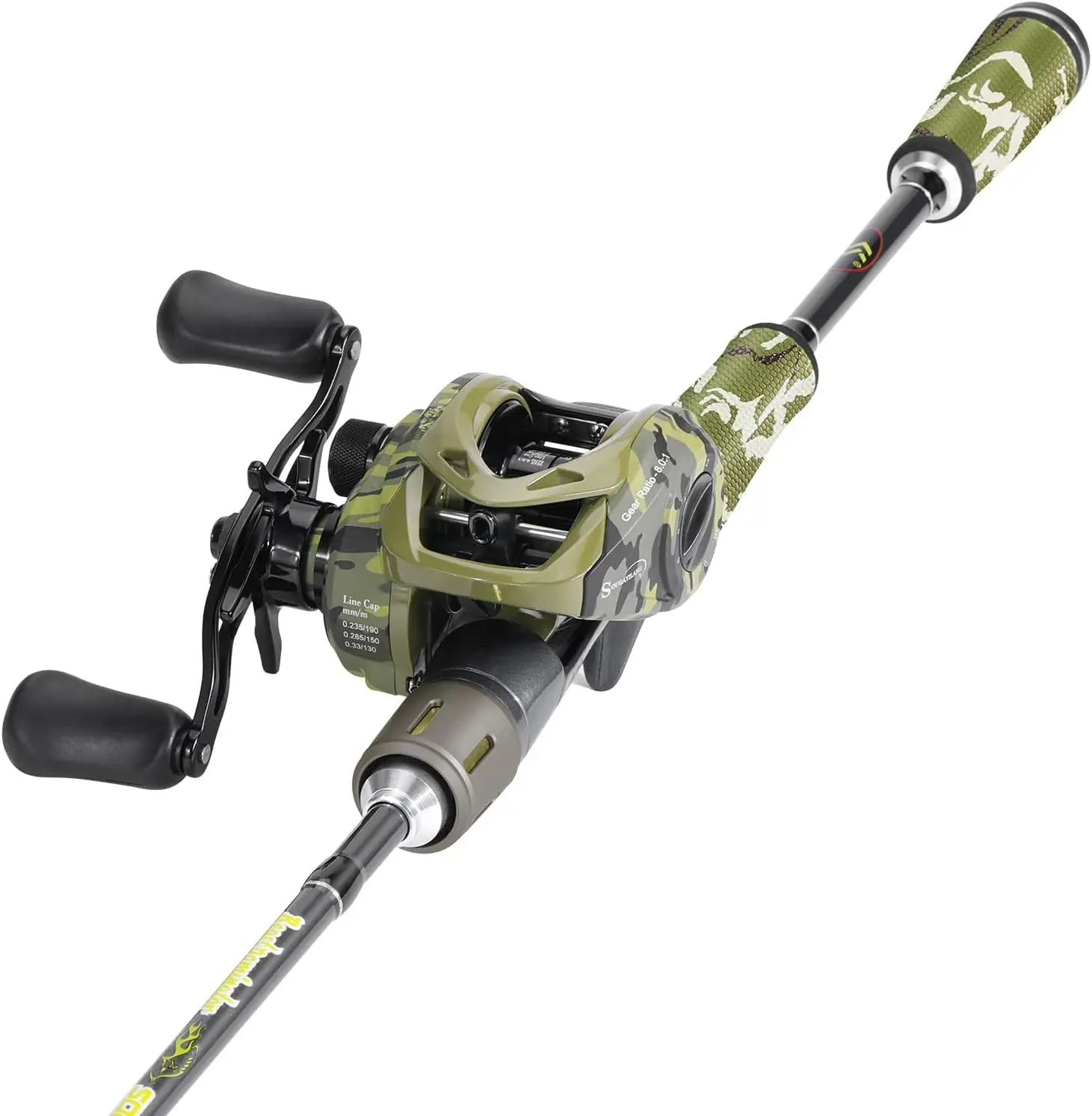 Baitcaster Combo, 30Ton+24Ton Graphite 2-Piece Blanks Casting Fishing Rod,SuperPolymer Handle,“S” Style Hook Keeper with Camo Ba
Baitcaster Combo, 30Ton+24Ton Graphite 2-Piece Blanks Casting Fishing Rod,SuperPolymer Handle,“S” Style Hook Keeper with Camo Ba