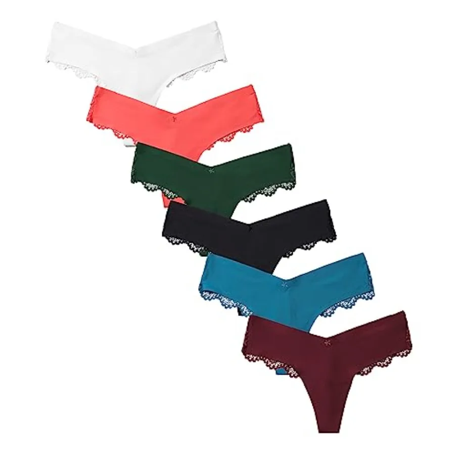 6 Pack of Lace Cheeky Panties for Women, Sexy Underwear Thong, Comfortable No Show Thongs
6 Pack of Lace Cheeky Panties for Women, Sexy Underwear Thong, Comfortable No Show Thongs