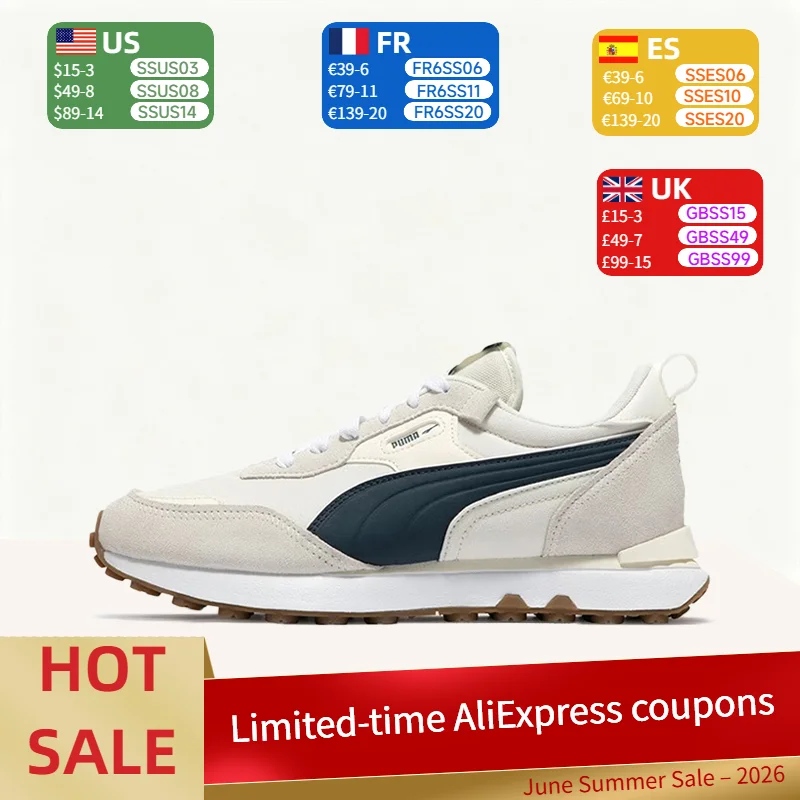 Puma Rider FV: Simple, Comfortable, Durable, and Breathable Low-Top Casual Shoes for Men and Women – White and Blue 391925-03
Puma Rider FV: Simple, Comfortable, Durable, and Breathable Low-Top Casual Shoes for Men and Women – White and Blue 391925-03