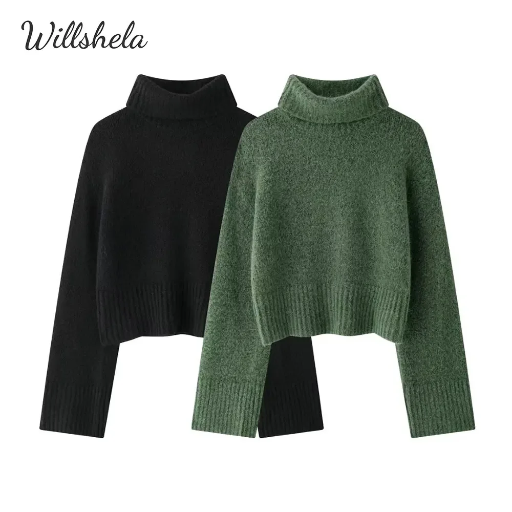 Willshela Women Fashion Basic Cropped Sweater High Collar Long Sleeves Female Chic Lady Casual Knitted Mujer Outifts
Willshela Women Fashion Basic Cropped Sweater High Collar Long Sleeves Female Chic Lady Casual Knitted Mujer Outifts