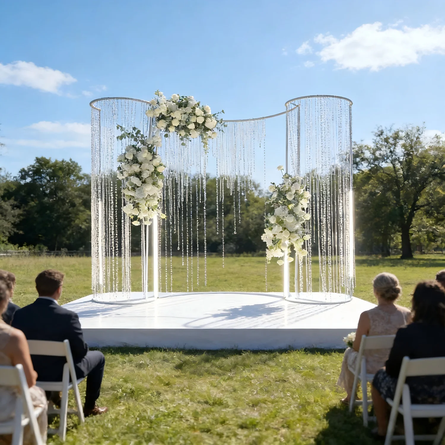 Большая светодиодная акриловая арка S-образной формы с подвесной занавеской из хрустальных бусин для свадебного декора и фотозоны
Большая светодиодная акриловая арка S-образной формы с подвесной занавеской из хрустальных бусин для свадебного декора и фотозоны