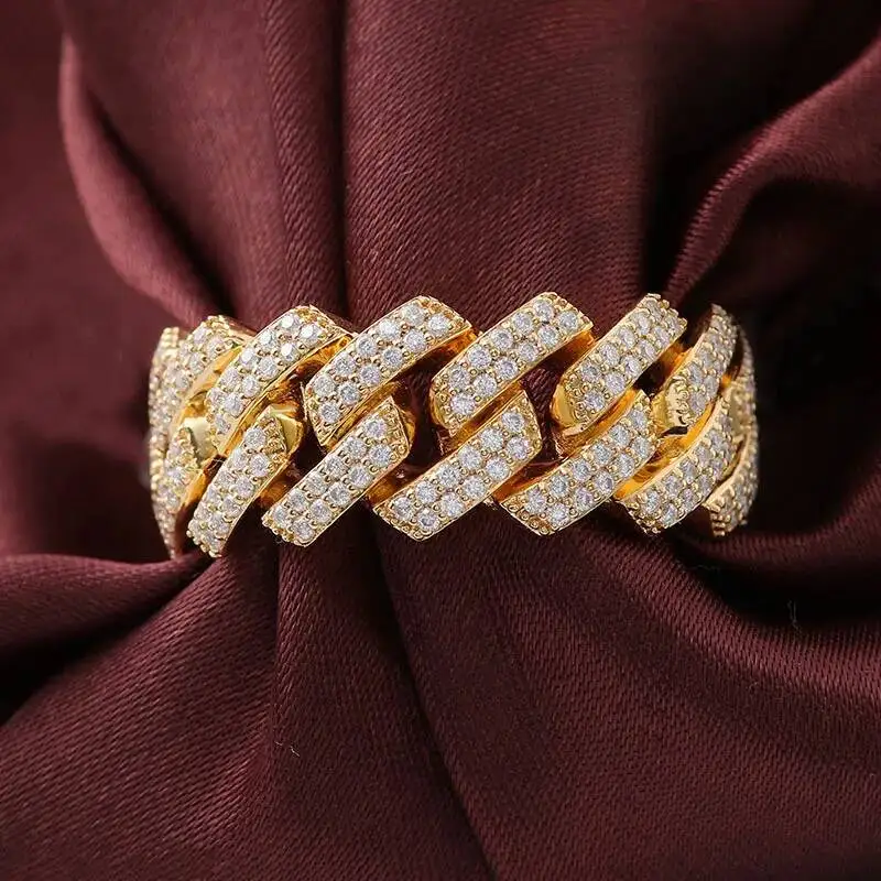 18K Yellow Gold Plated Hip-hop Style Cuban Ring with High Quality Lab Moissanite Accents Luxury Unisex Moissanite Rings
18K Yellow Gold Plated Hip-hop Style Cuban Ring with High Quality Lab Moissanite Accents Luxury Unisex Moissanite Rings