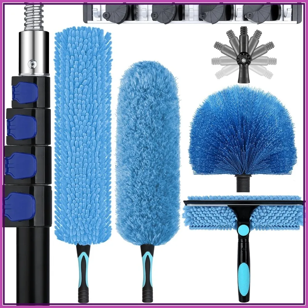 25ft Ceiling Duster Kit with Extension Pole, Fan Blade Cleaner & Window Squeegee for High Surfaces
25ft Ceiling Duster Kit with Extension Pole, Fan Blade Cleaner & Window Squeegee for High Surfaces