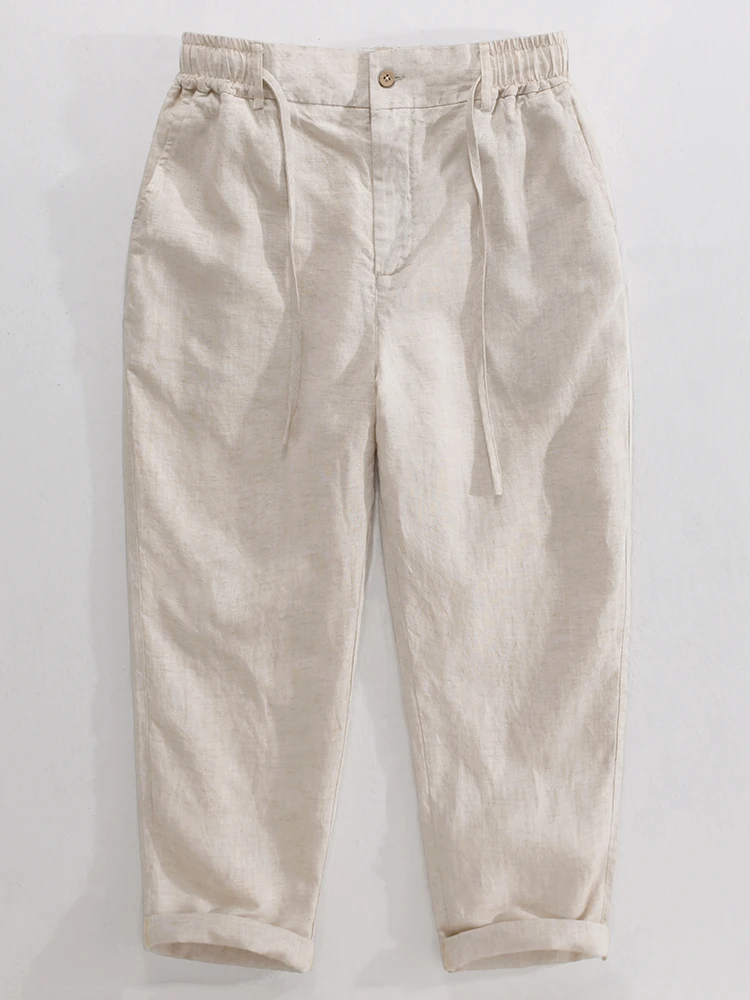 Мужские повседневные брюки из льна и шелка, свободного прямого кроя, с эластичным поясом, летние, дышащие, длинные, комфортные, приятные для кожи
Мужские повседневные брюки из льна и шелка, свободного прямого кроя, с эластичным поясом, летние, дышащие, длинные, комфортные, приятные для кожи