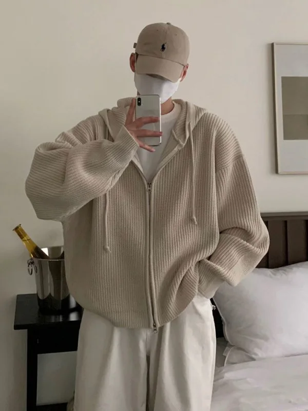 TANGZ STUDIO Мужской вязаный свитер-худи в корейском стиле, свободный крой, премиум-класс, для повседневной носки, с длинными рукавами
TANGZ STUDIO Мужской вязаный свитер-худи в корейском стиле, свободный крой, премиум-класс, для повседневной носки, с длинными рукавами