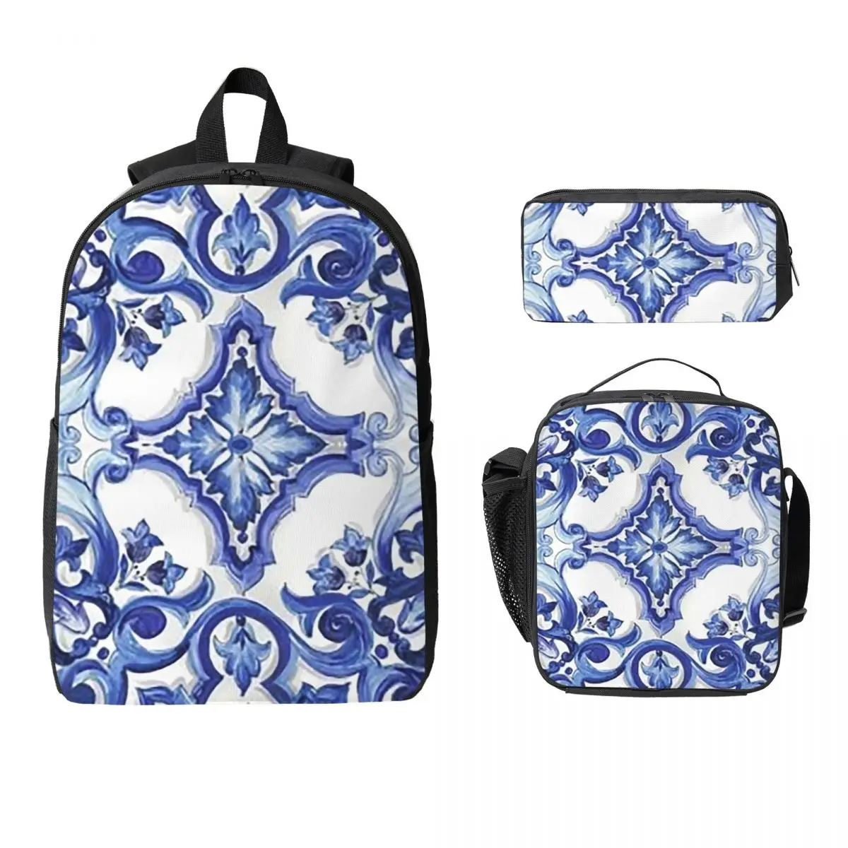 Blue Ornate Floral Mediterranean Sicilian Tile Backpack BookBag School Bag Shoulder Bags 3ps Insulated Lunch Bag Pencil Case
Blue Ornate Floral Mediterranean Sicilian Tile Backpack BookBag School Bag Shoulder Bags 3ps Insulated Lunch Bag Pencil Case