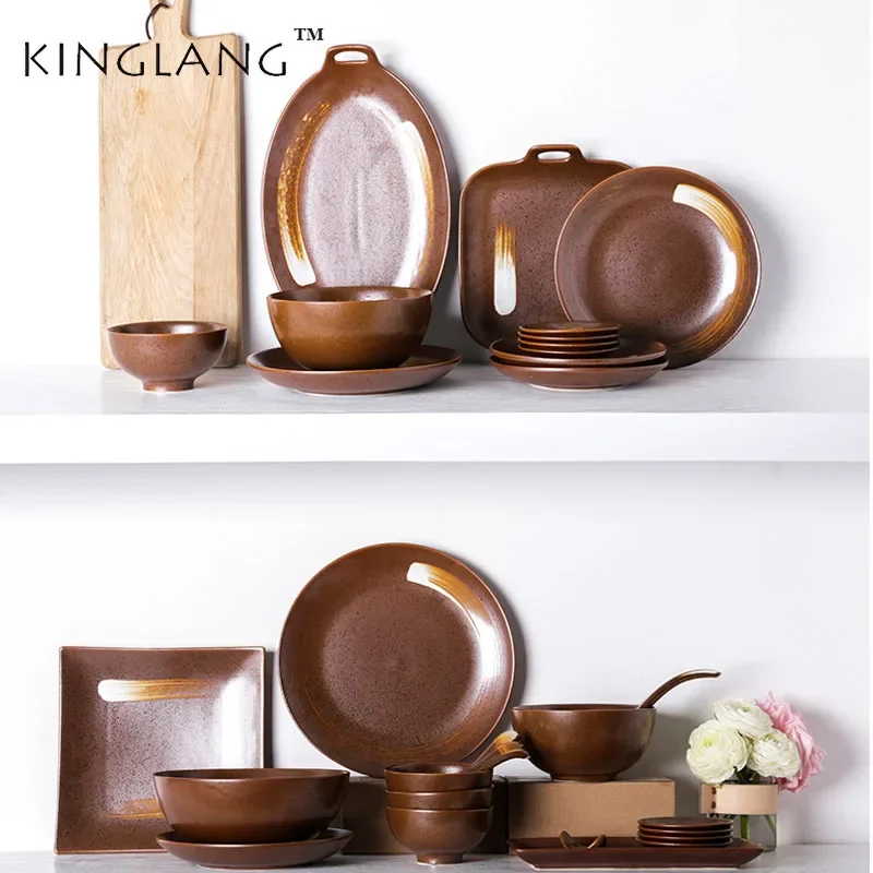 KINGLANG японская классическая керамическая чаша посуда коричневого цвета серии набор тарелок оптовая продажа тарелка для риса
KINGLANG японская классическая керамическая чаша посуда коричневого цвета серии набор тарелок оптовая продажа тарелка для риса