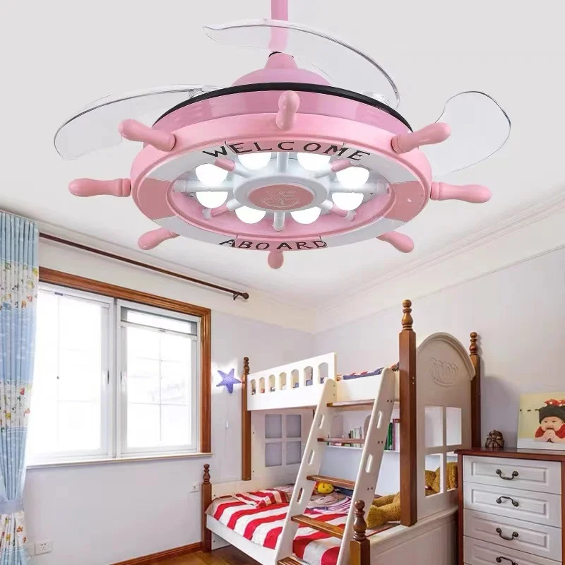 Children's room ceiling fan lights invisible fan fan lights cartoon rudder for boys and girls.
Children's room ceiling fan lights invisible fan fan lights cartoon rudder for boys and girls.