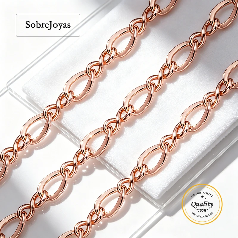 1 Meter 14K Rose Gold Filled Figaro Chain 2.2mm Unfinished Jewelry Making Bulk Chain for DIY Accessories
1 Meter 14K Rose Gold Filled Figaro Chain 2.2mm Unfinished Jewelry Making Bulk Chain for DIY Accessories
