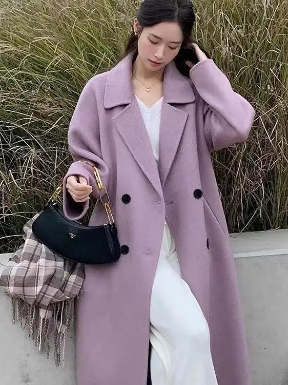 New Purple Coat Women's 2025 Autumn Winter Korean Version Mid-Length Loose Knee-Length Best-Selling Woolen Outerwear
New Purple Coat Women's 2025 Autumn Winter Korean Version Mid-Length Loose Knee-Length Best-Selling Woolen Outerwear