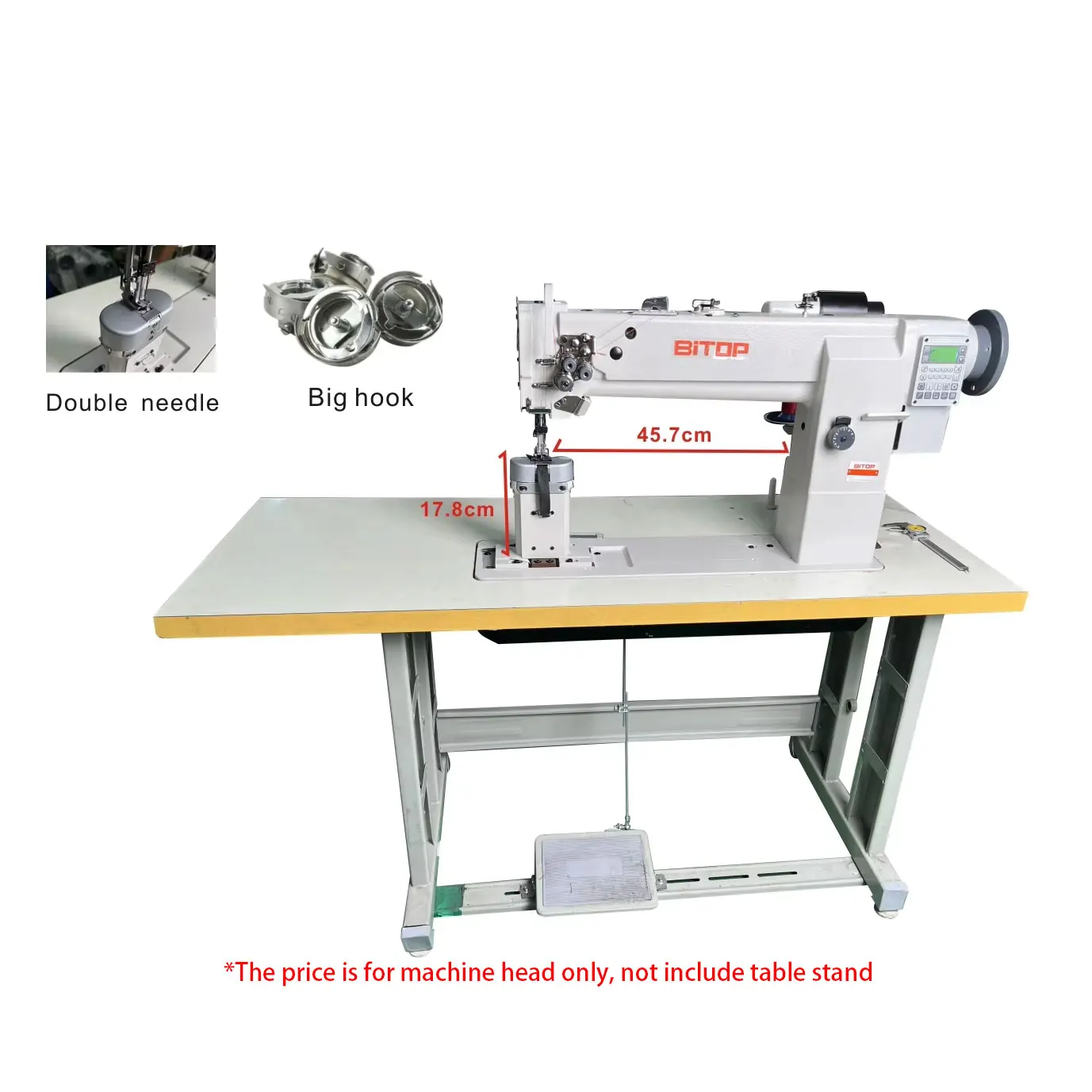 High Post Bed Flat-Bed Double Needle Lockstitch Sewing Machine for Leather for Manufacturing Plants
High Post Bed Flat-Bed Double Needle Lockstitch Sewing Machine for Leather for Manufacturing Plants