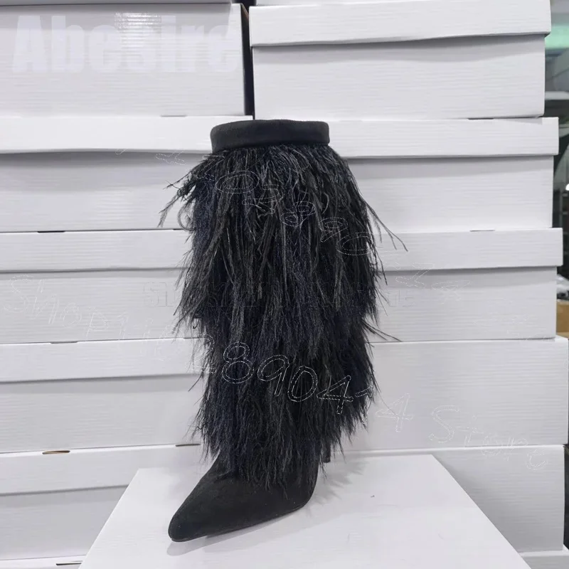 Black Fur Decor Elastic Band Pointed Toe Boots Slip On Women Shoes Chunky High Heels Sexy Party Banquet 2025 Zapatos Para Mujere
Black Fur Decor Elastic Band Pointed Toe Boots Slip On Women Shoes Chunky High Heels Sexy Party Banquet 2025 Zapatos Para Mujere