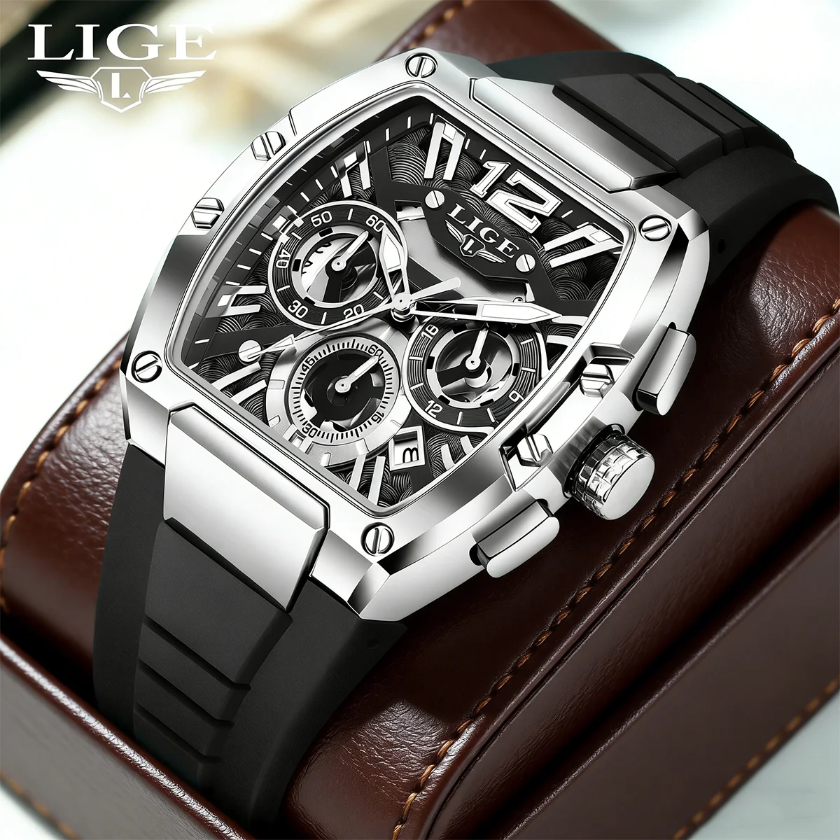 LIGE Square Watch For Men Sports Silicone Waterproof Luminous Men Watch Calendar Chronograph Wrist Quartz Watch Clock Male Gifts
LIGE Square Watch For Men Sports Silicone Waterproof Luminous Men Watch Calendar Chronograph Wrist Quartz Watch Clock Male Gifts