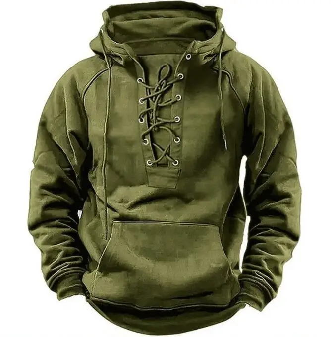 Fashion Mens Hooded Sweatshirts Vintage Lace-up Drawstring Long Sleeve Loose Hoodies Men Autumn Solid Color pullover
Fashion Mens Hooded Sweatshirts Vintage Lace-up Drawstring Long Sleeve Loose Hoodies Men Autumn Solid Color pullover