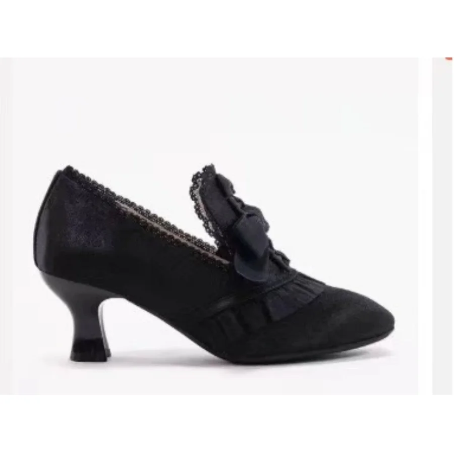 Women Satin Pointed Toe Mid Heel Pumps Lace Ruffle Frill Bow Decor Sweet Lolita Jk Uniform Cute Cosplay Dress High Heel Shoes
Women Satin Pointed Toe Mid Heel Pumps Lace Ruffle Frill Bow Decor Sweet Lolita Jk Uniform Cute Cosplay Dress High Heel Shoes
