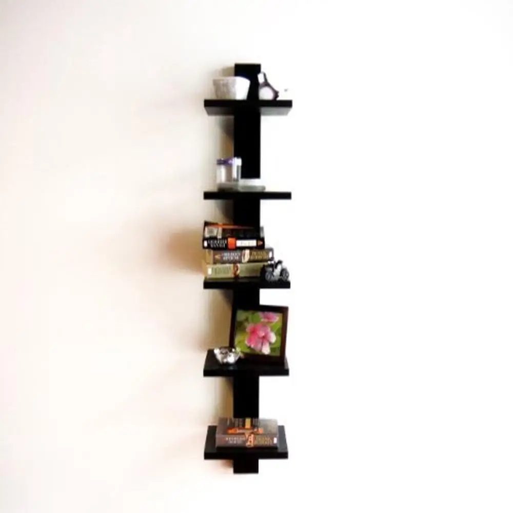 Wood Wall Mounted Spine Shelf with 5 Tiers Sturdy Contemporary Organizer Home Decor
Wood Wall Mounted Spine Shelf with 5 Tiers Sturdy Contemporary Organizer Home Decor