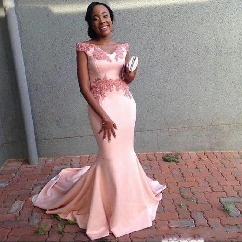 ANGELSBRIDEP Pink Mermaid Satin Long Evening Dress Appliques Lace Prom Party Gowns Formal Women Special Occasion Dresses
ANGELSBRIDEP Pink Mermaid Satin Long Evening Dress Appliques Lace Prom Party Gowns Formal Women Special Occasion Dresses