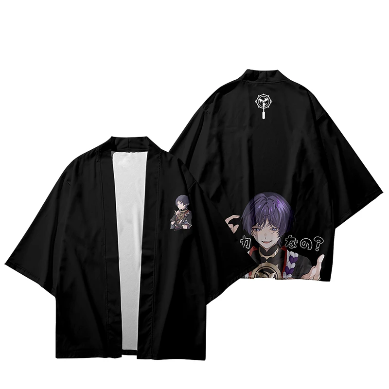 Genshin Impact Wanderer Balladeer Japanese Kimono Haori Yukata Cosplay Women/Men Summer Short Sleeve Kimono Shirt Streetwear
Genshin Impact Wanderer Balladeer Japanese Kimono Haori Yukata Cosplay Women/Men Summer Short Sleeve Kimono Shirt Streetwear