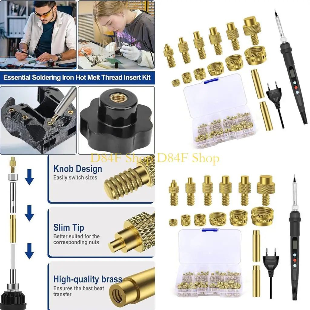 D84F 137Pcs Threaded Inserts Soldering Tips with Thread Inserts LED Temperature Adjustable Soldering Iron for Thread Insert
D84F 137Pcs Threaded Inserts Soldering Tips with Thread Inserts LED Temperature Adjustable Soldering Iron for Thread Insert