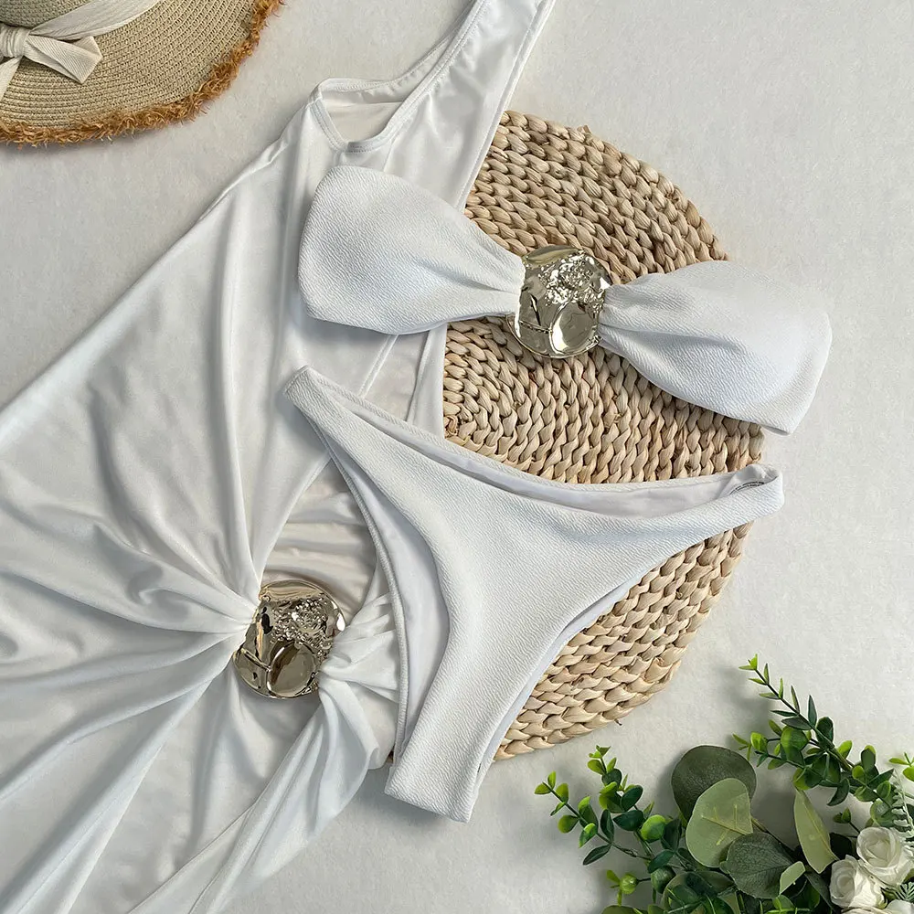 3 Pieces Sexy Women Swimsuit Female Swimwear Bandeau Bikini Solid Bikini Set Bathing Suit Beachwear Cover Ups Long Maxi Dress
3 Pieces Sexy Women Swimsuit Female Swimwear Bandeau Bikini Solid Bikini Set Bathing Suit Beachwear Cover Ups Long Maxi Dress