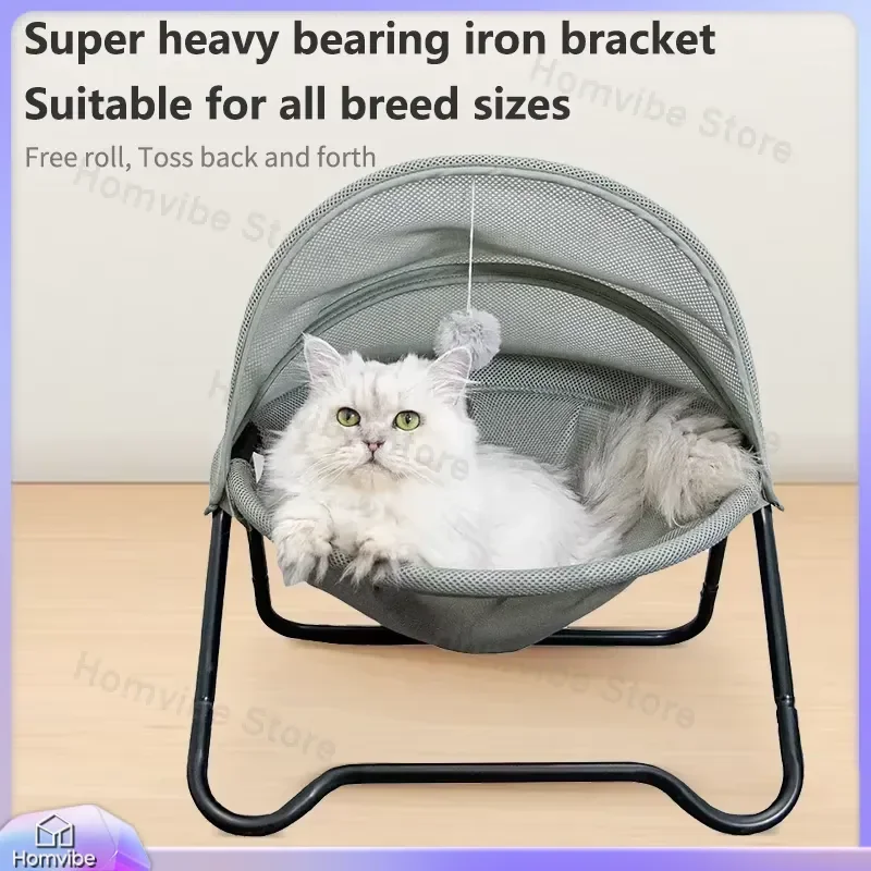 Elevated Cat Hammock for Small Pets Breathable Moisture-Proof Removable Pet Bed Trampoline Style Comfortable Indoor Outdoor
Elevated Cat Hammock for Small Pets Breathable Moisture-Proof Removable Pet Bed Trampoline Style Comfortable Indoor Outdoor