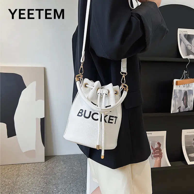 PU Bucket Bag Leather Women Handbags Black Luxury Designer Green Shoulder Crossbody Bags Small Drawstring Shopper Purses
PU Bucket Bag Leather Women Handbags Black Luxury Designer Green Shoulder Crossbody Bags Small Drawstring Shopper Purses