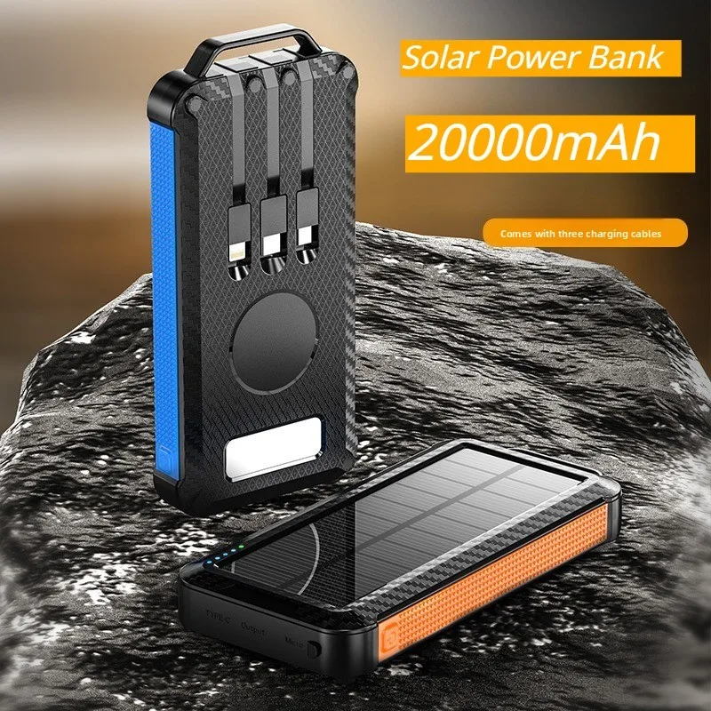 20000mAh Portable Solar Power Bank Wireless Charging 18W Dual LED Lights 4 Built-in Charging for Android Phones AirPodsiPhone
20000mAh Portable Solar Power Bank Wireless Charging 18W Dual LED Lights 4 Built-in Charging for Android Phones AirPodsiPhone