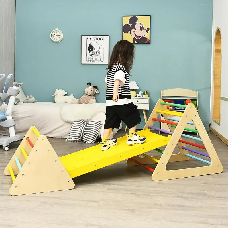 3 in 1 Wooden Set of 2 Triangle Climber with Ramp for Slid
3 in 1 Wooden Set of 2 Triangle Climber with Ramp for Slid