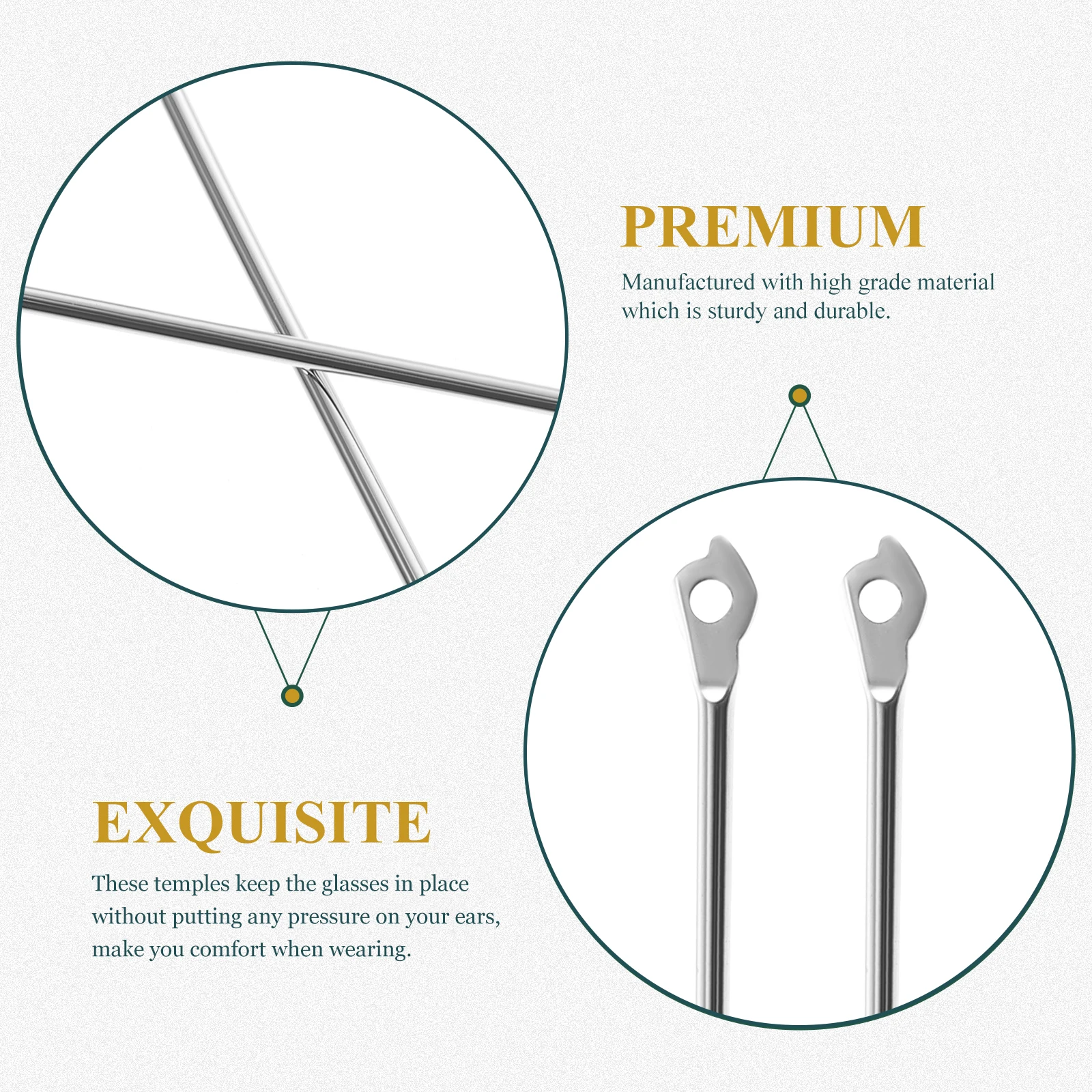 Metal Glasses Leg Accessories for Sunglasses Eyeglasses Replacement Parts Universal Temple Arms Hinges Golden Non Slip Easy
Metal Glasses Leg Accessories for Sunglasses Eyeglasses Replacement Parts Universal Temple Arms Hinges Golden Non Slip Easy