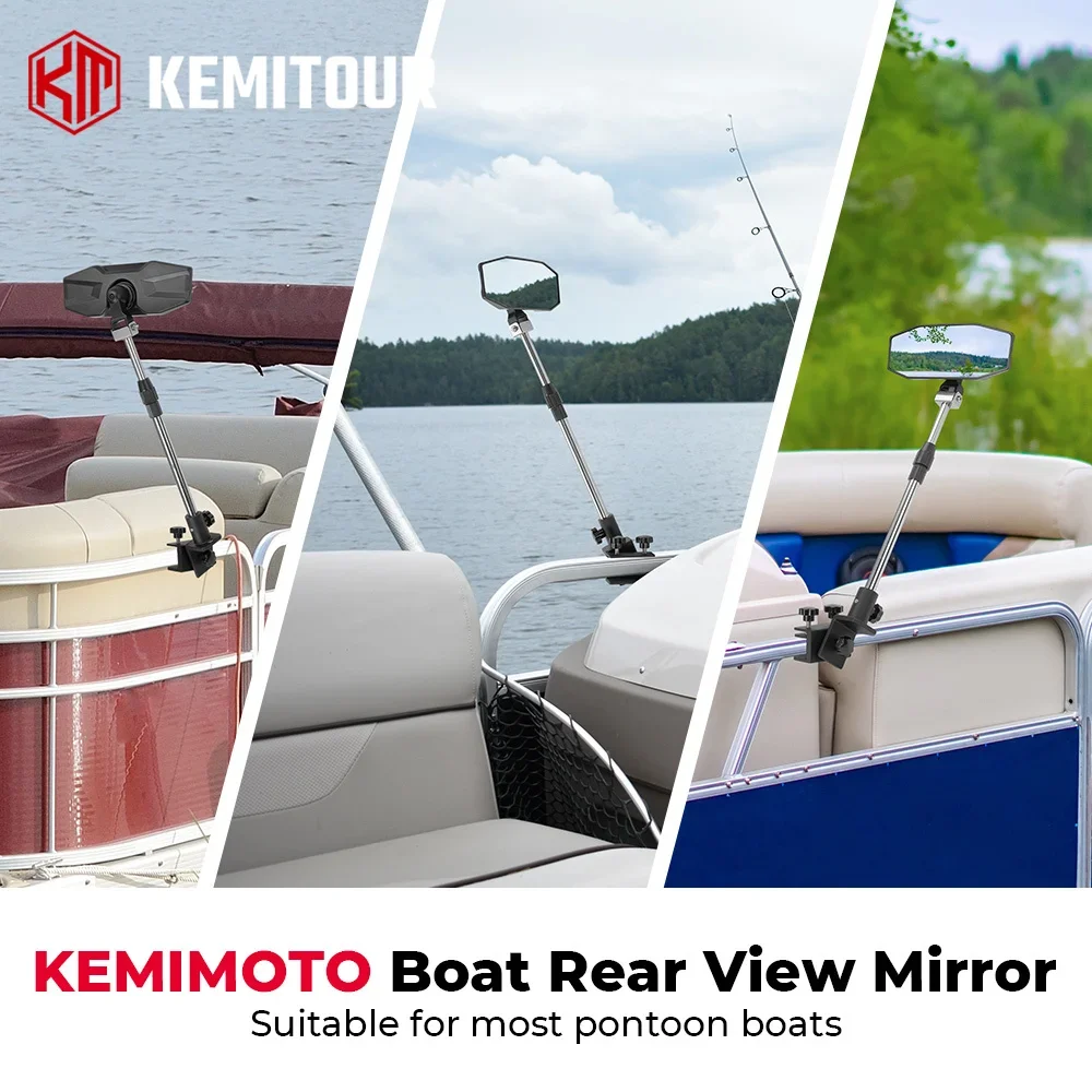 Boat Rear View Mirror with Telescoping Pole 10.5"x4" 360° Adjustable Marine Mirror for Pontoon Ski Boats Water Skiing Universal
Boat Rear View Mirror with Telescoping Pole 10.5"x4" 360° Adjustable Marine Mirror for Pontoon Ski Boats Water Skiing Universal