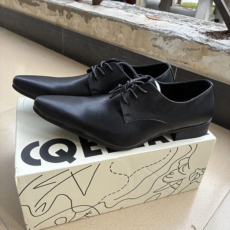 Men's Classic Pointed Toe Lace Up Low Heel Formal Dress Shoes Business Office Wedding Soft Comfortable Footwear Drop Shipping
Men's Classic Pointed Toe Lace Up Low Heel Formal Dress Shoes Business Office Wedding Soft Comfortable Footwear Drop Shipping