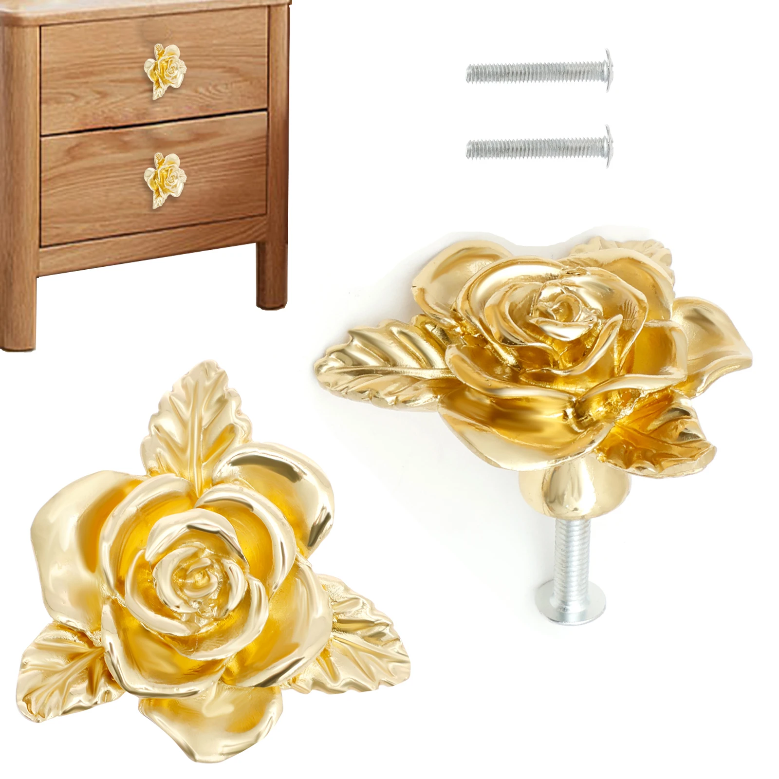 2Pcs Noble Rose Flower Drawer Knob Gold Floral Brass Furniture Handles Vintage Cabinet Wardrobe Door Pull Handle
2Pcs Noble Rose Flower Drawer Knob Gold Floral Brass Furniture Handles Vintage Cabinet Wardrobe Door Pull Handle