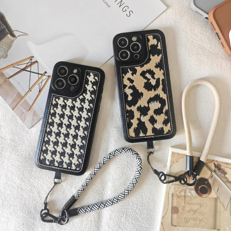 New for iPhone 16promax Phone Case 15plus Leopard Print 14pro Handheld Rope 13 Bird Grid Pattern 12 Anti Drop 11protective Cover
New for iPhone 16promax Phone Case 15plus Leopard Print 14pro Handheld Rope 13 Bird Grid Pattern 12 Anti Drop 11protective Cover