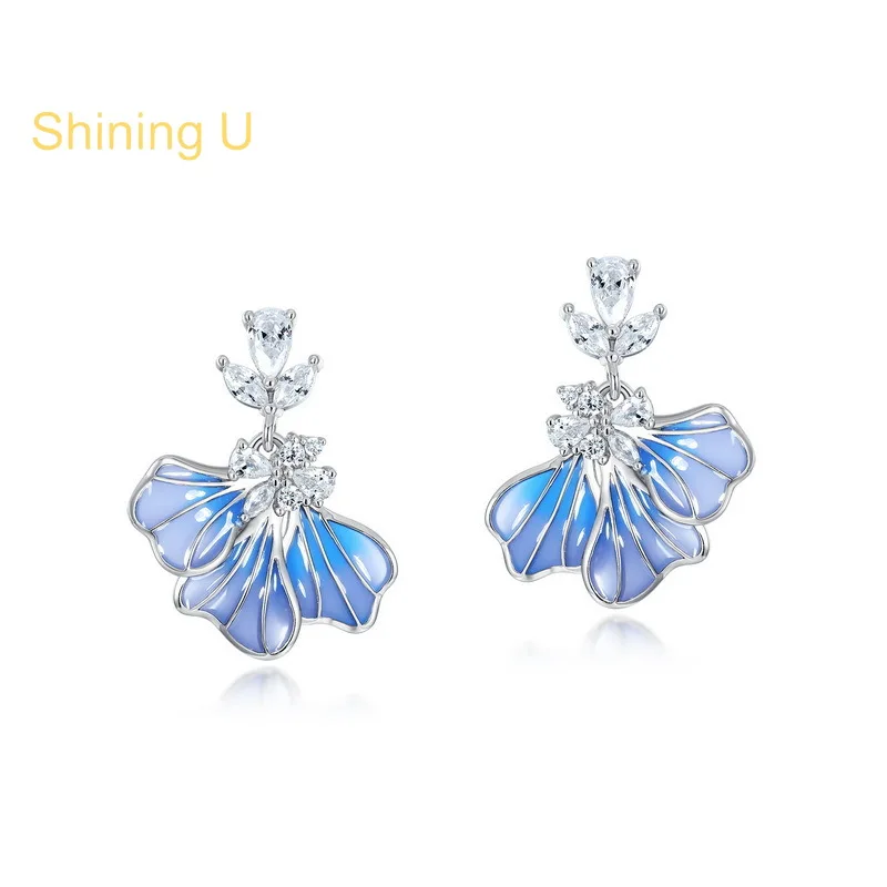 Shining U 925 Sterling Silver Blue Petals Iris Drop Earrings for Women Fine Jewelry Summer
Shining U 925 Sterling Silver Blue Petals Iris Drop Earrings for Women Fine Jewelry Summer