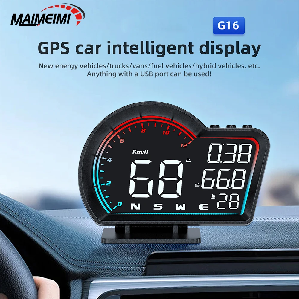 New GPS G16 Head Up Display For All Car Digital Speedometer HUD Plug and Play Big Font Auto Electronics Accessories Speed Gauge
New GPS G16 Head Up Display For All Car Digital Speedometer HUD Plug and Play Big Font Auto Electronics Accessories Speed Gauge