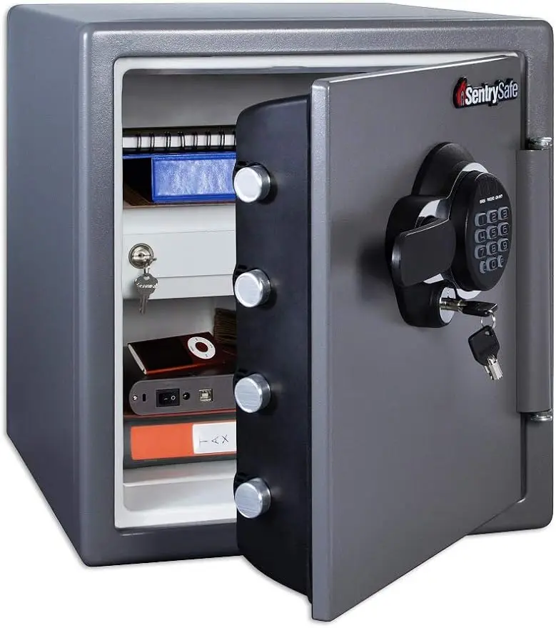 SentrySafe Waterproof and Fireproof Alloy Steel Digital Safe Box for Home 1.23 Cubic Feet, Gun Metal Gray, SFW123GDC
SentrySafe Waterproof and Fireproof Alloy Steel Digital Safe Box for Home 1.23 Cubic Feet, Gun Metal Gray, SFW123GDC