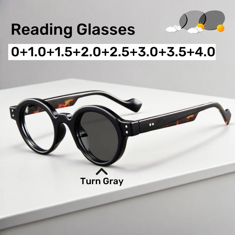 Fashionable Photochromic Presbyopia Glasses Women's INS Style Retro Round Frame HD Reading Glasses Diopter 0 To +4.0
Fashionable Photochromic Presbyopia Glasses Women's INS Style Retro Round Frame HD Reading Glasses Diopter 0 To +4.0
