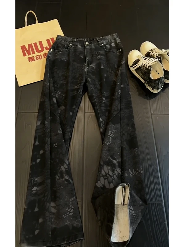 American High Street Snake Print Embroidery Flared Straight Leg Jeans Retro Trendy Men's Slimming Knife Pants
American High Street Snake Print Embroidery Flared Straight Leg Jeans Retro Trendy Men's Slimming Knife Pants