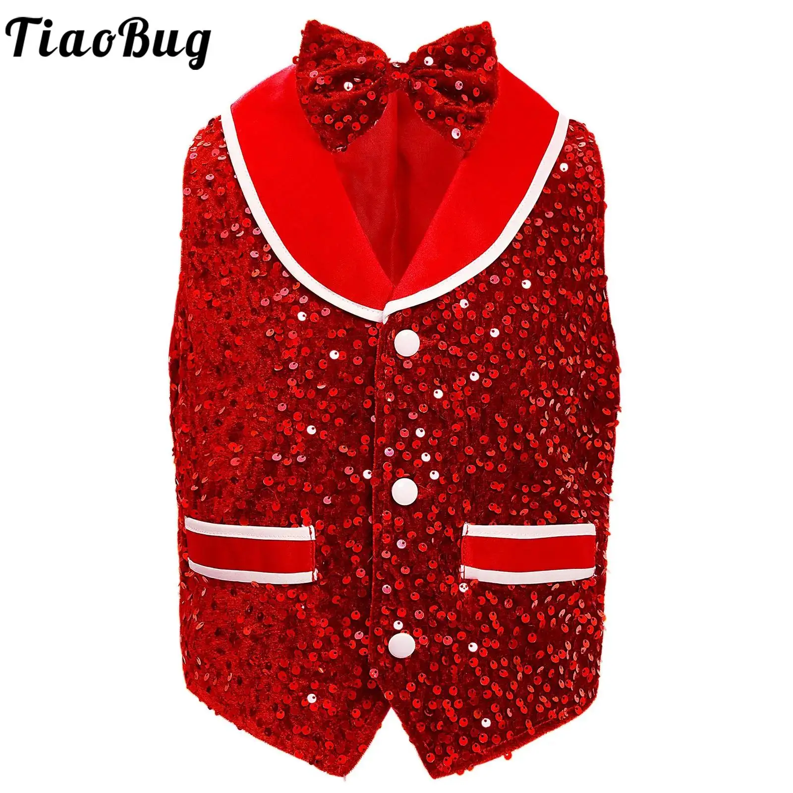 Kids Jazz Hip Hop Dance Performance Costume Shiny Sequins Buttons Vests Waistcoat with Bowtie School Party Show Stage Dancewear
Kids Jazz Hip Hop Dance Performance Costume Shiny Sequins Buttons Vests Waistcoat with Bowtie School Party Show Stage Dancewear