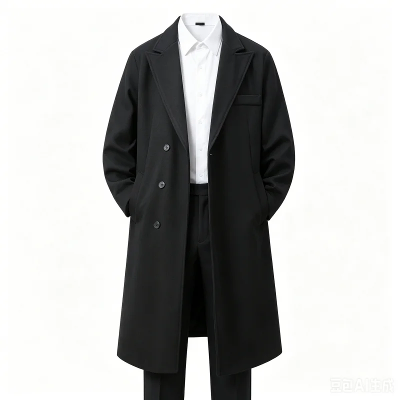 Men's Long Wool Coat Double Breasted Notched Lapel Overcoat Winter Business Casual Trench Coat Plus Size S-5XL Black Formal Oute
Men's Long Wool Coat Double Breasted Notched Lapel Overcoat Winter Business Casual Trench Coat Plus Size S-5XL Black Formal Oute